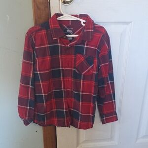 Sonoma Red and Black Plaid Button-Down Shirt for Kids